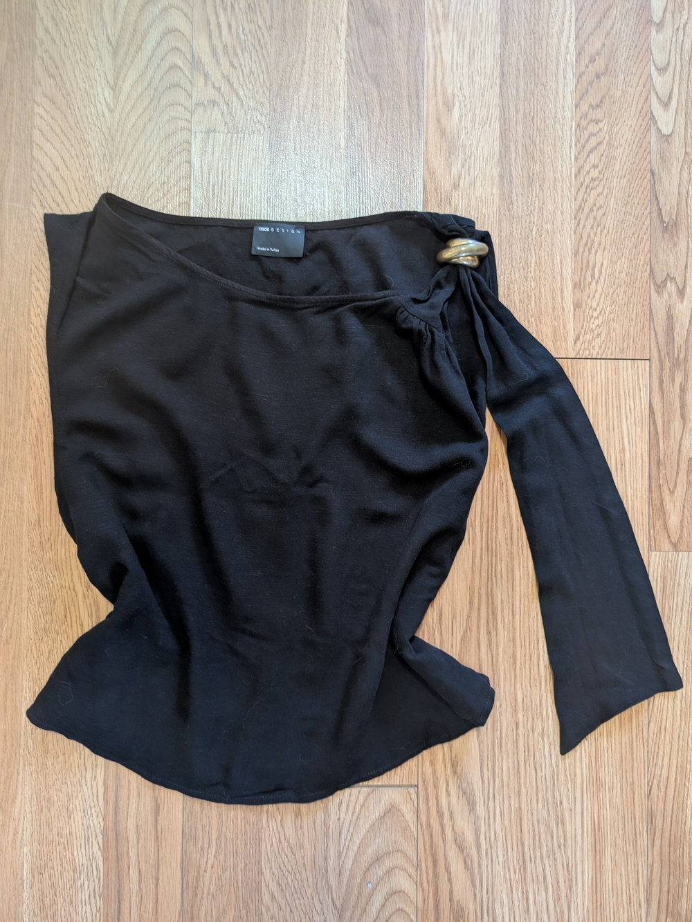 Asos Design Scarf Top With Hardware Trim In Black